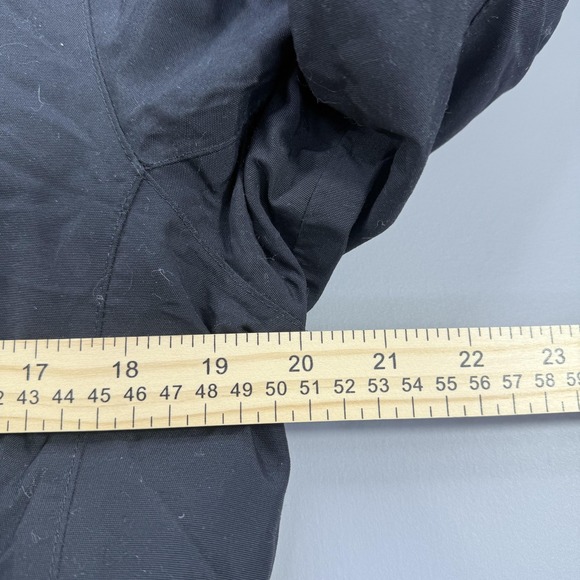 The North Face HyVent Jacket Womens Small Black Belted Faux Fur Hooded Parka - Picture 5 of 9